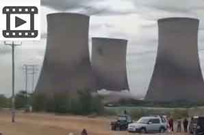 فیلم - انفجار تماشایی سه برج خنک‌کننده قدیمی نیروگاه در بریتانیا