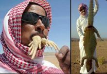 دستگیری مرد سعودی پس از شکار و ذبح ۱۲۰ مارمولک عظیم الجثه! 