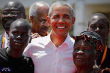 تصاویر حضوراوباما در روستای زادگاه پدرش در کنیا