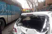 تصادف مرگبار اتوبوس با 7 خودرو در ولنجک تهران + تصاویر